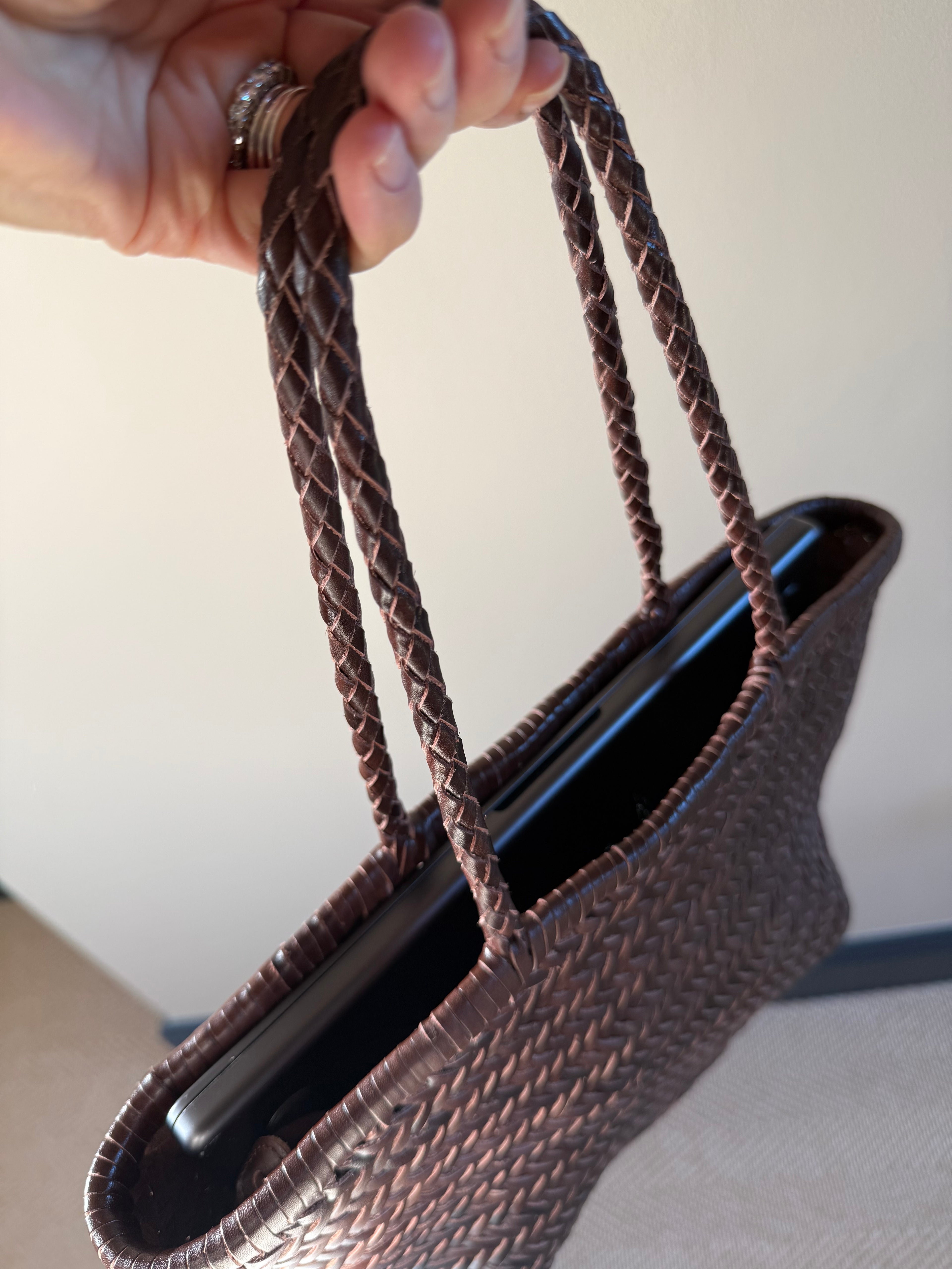 Leather Basket Tote