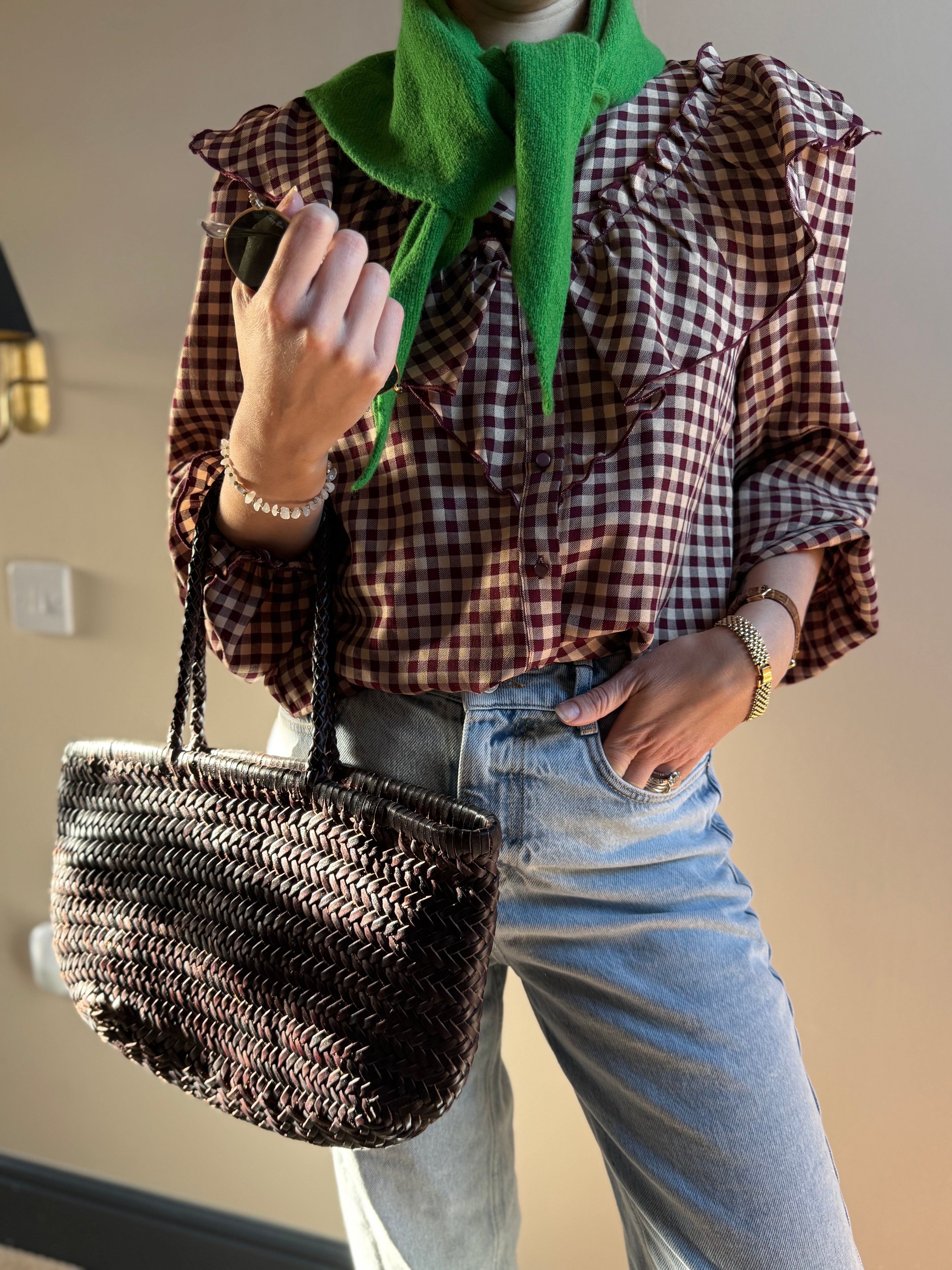 Leather Basket Tote