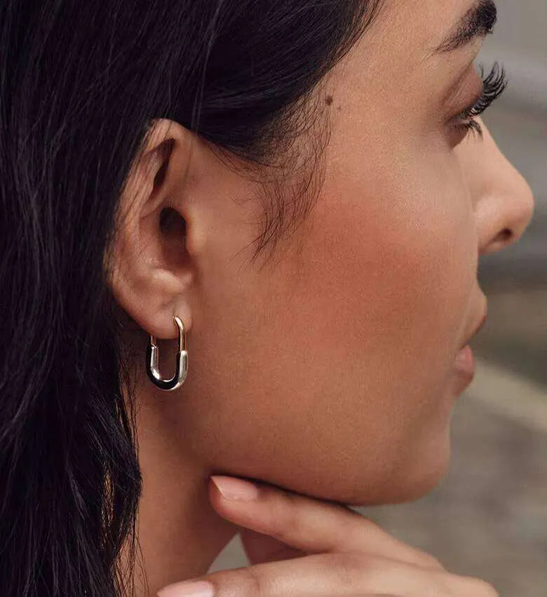 Pre Order The Blair Mixed Metal U Hoop Earrings Gold/Silver