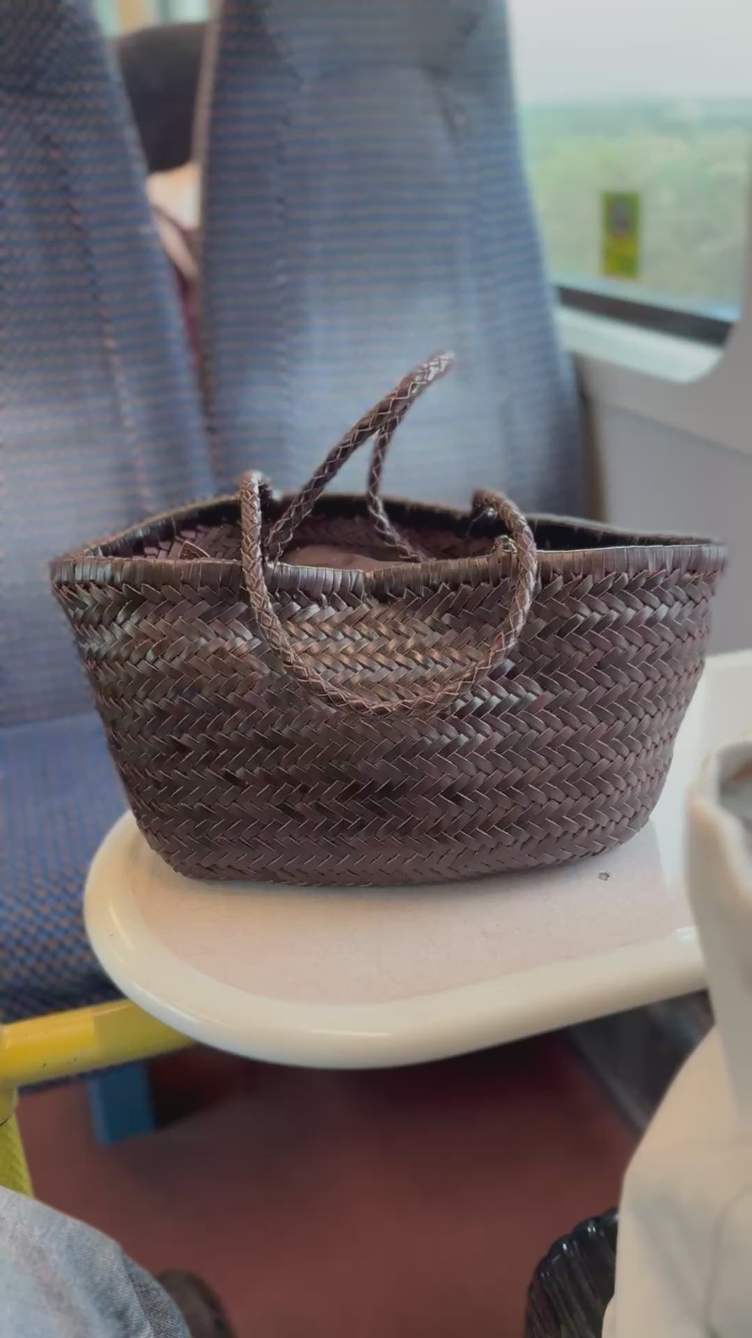 Leather Basket Tote
